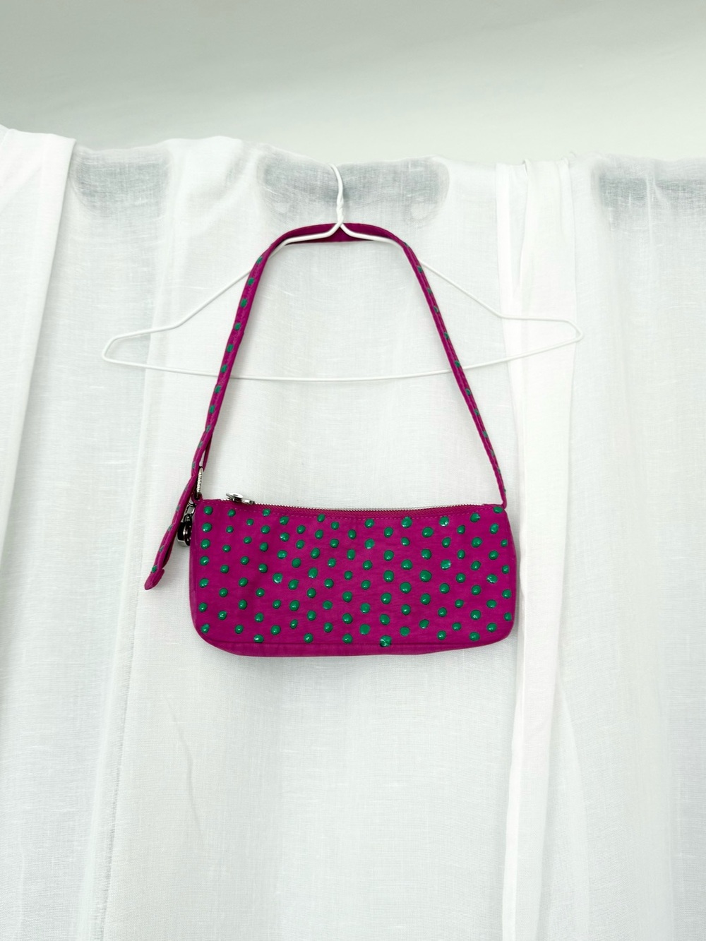 ✧ custom hand painted polka dot baggu pochette ✧